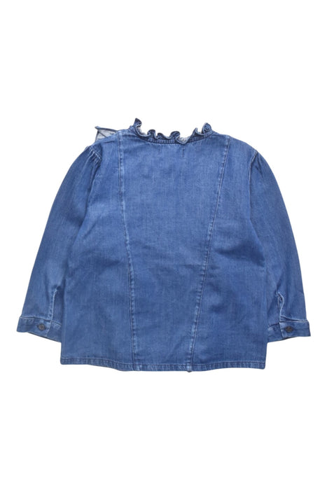 A Blue Long Sleeve Tops from Velveteen in size 5T for girl. (Back View)