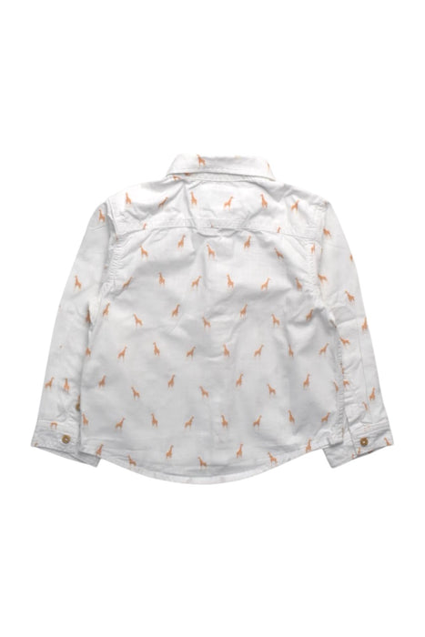 A White Long Sleeve Shirts from Gingersnaps in size 2T for boy. (Back View)