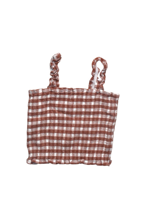A Brown Sleeveless Tops from Seed in size 4T for girl. (Back View)