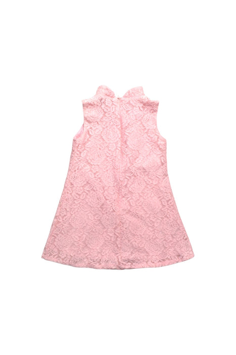 A Pink Sleeveless Dresses from KidsCrafter in size 3T for girl. (Back View)