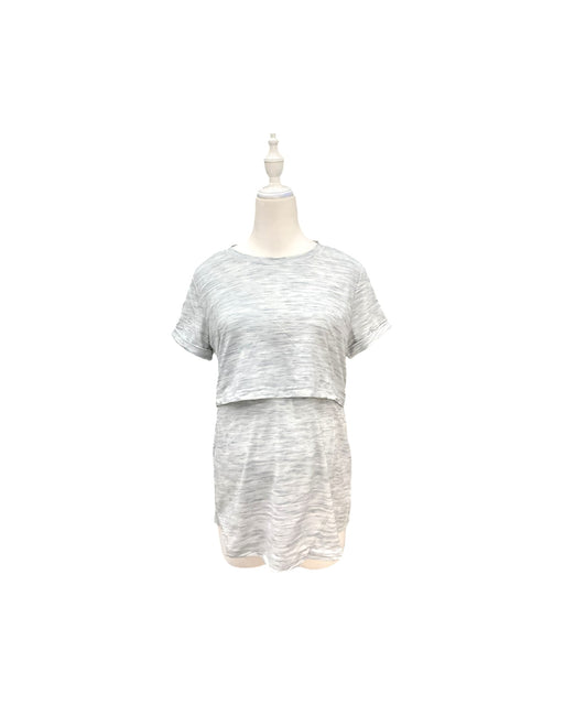 A Grey Short Sleeve Tops from Mothercot in size Maternity-S for maternity. (Front View)