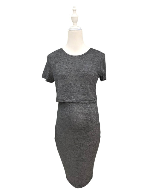 A Grey Short Sleeve Dresses from Mothercot in size Maternity-S for maternity. (Front View)