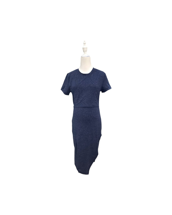 A Blue Short Sleeve Dresses from Mothercot in size Maternity-S for maternity. (Front View)