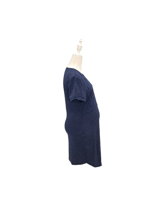 A Blue Short Sleeve Dresses from Mothercot in size Maternity-S for maternity. (Back View)