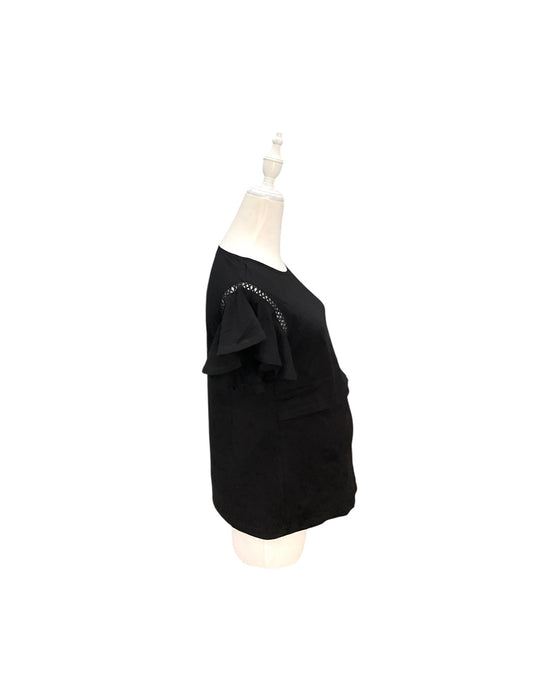 A Black Short Sleeve Tops from Mothercot in size Maternity-S for maternity. (Back View)