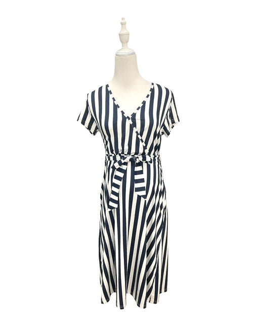 A Navy Short Sleeve Dresses from Mothercot in size Maternity-S for maternity. (Front View)
