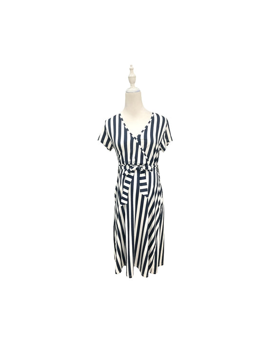 A Navy Short Sleeve Dresses from Mothercot in size Maternity-S for maternity. (Front View)