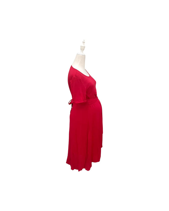 A Red Short Sleeve Dresses from Mothercot in size Maternity-S for maternity. (Back View)