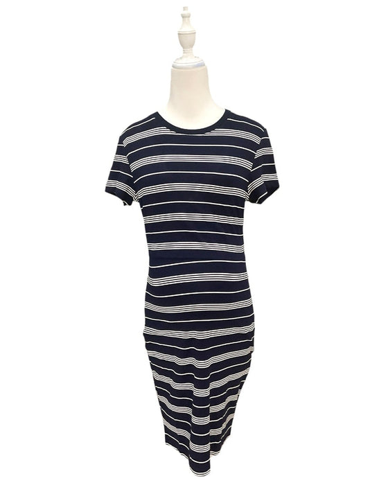 A Navy Short Sleeve Dresses from Mothercot in size Maternity-S for maternity. (Front View)