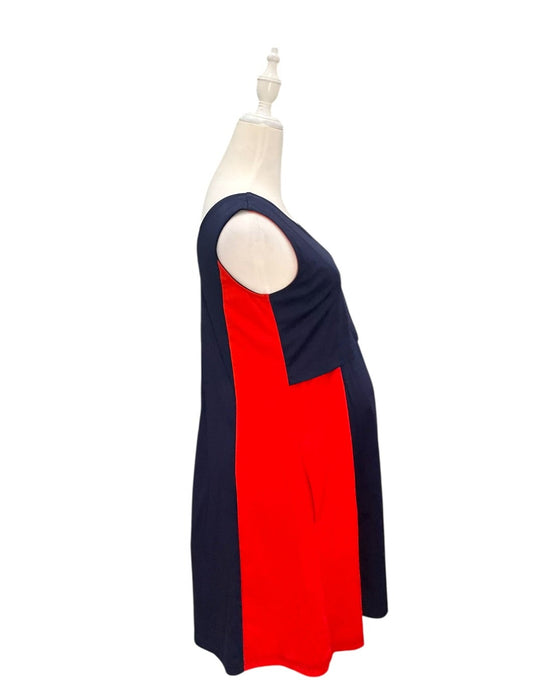 A Navy Sleeveless Dresses from Mothercot in size Maternity-S for maternity. (Back View)
