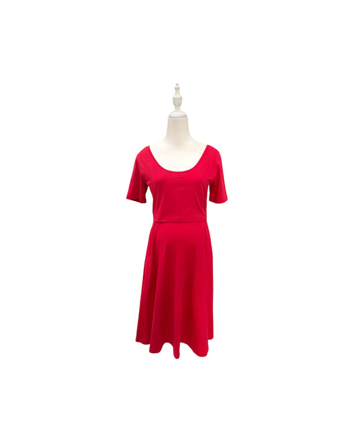 A Red Short Sleeve Dresses from Mothercot in size Maternity-S for maternity. (Front View)