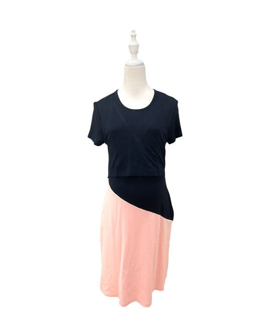 A Navy Short Sleeve Dresses from Mothercot in size Maternity-S for maternity. (Front View)