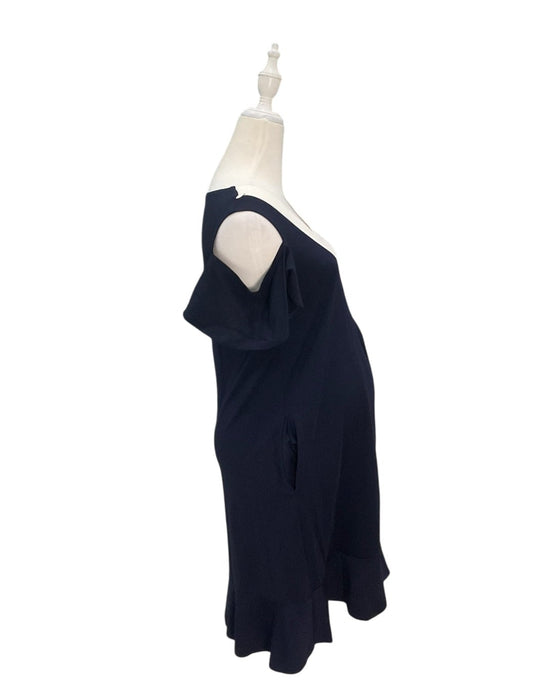 A Navy Sleeveless Dresses from Dear in size Maternity-S for maternity. (Back View)