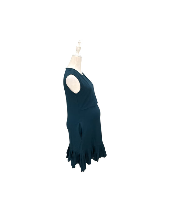 A Teal Sleeveless Dresses from Mothercot in size Maternity-S for maternity. (Back View)