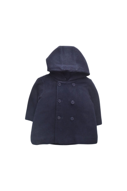 A Navy Coats from Petit Bateau in size 6-12M for boy. (Front View)