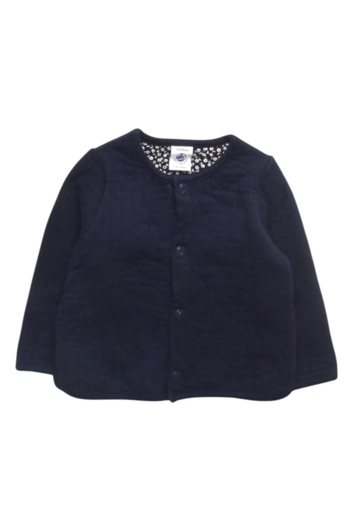 A Navy Cardigans from Petit Bateau in size 6-12M for girl. (Front View)