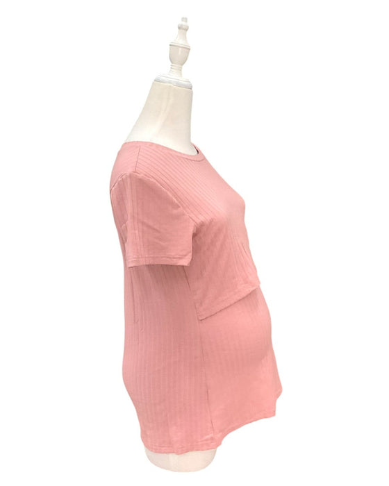 A Pink Short Sleeve Tops from Dear in size Maternity-S for maternity. (Back View)