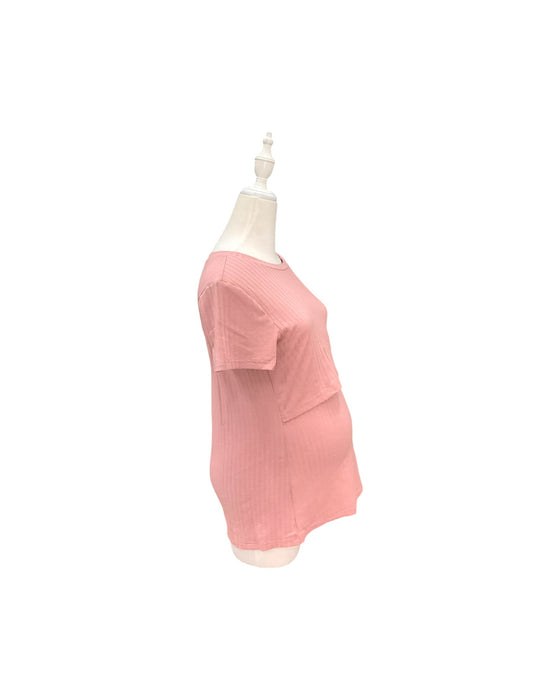 A Pink Short Sleeve Tops from Dear in size Maternity-S for maternity. (Back View)