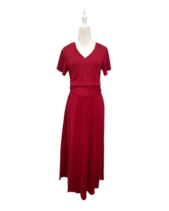 A Red Short Sleeve Dresses from Mothercot in size Maternity-S for maternity. (Front View)