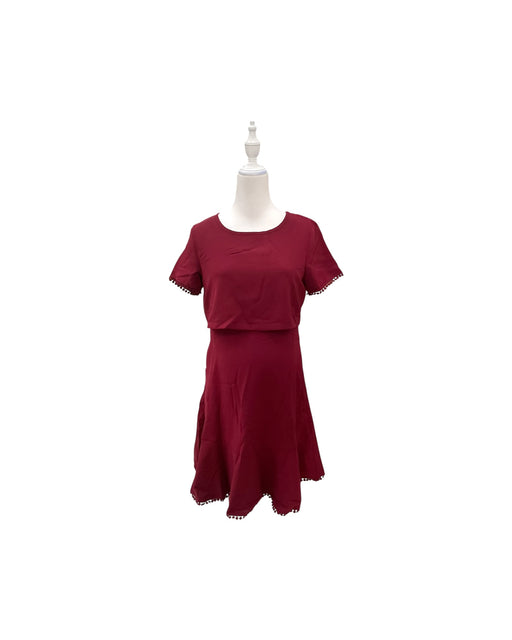A Burgundy Short Sleeve Dresses from Jump Eat Cry in size Maternity-S for maternity. (Front View)