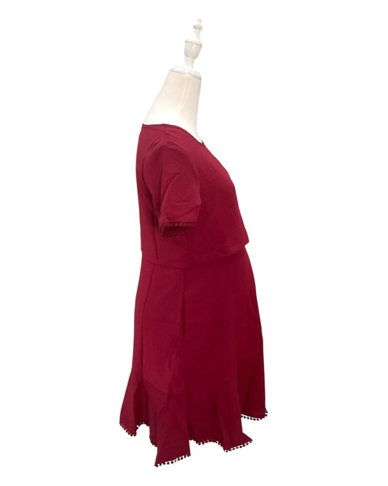 A Burgundy Short Sleeve Dresses from Jump Eat Cry in size Maternity-S for maternity. (Back View)