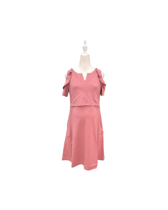A Pink Short Sleeve Dresses from Jump Eat Cry in size Maternity-S for maternity. (Front View)