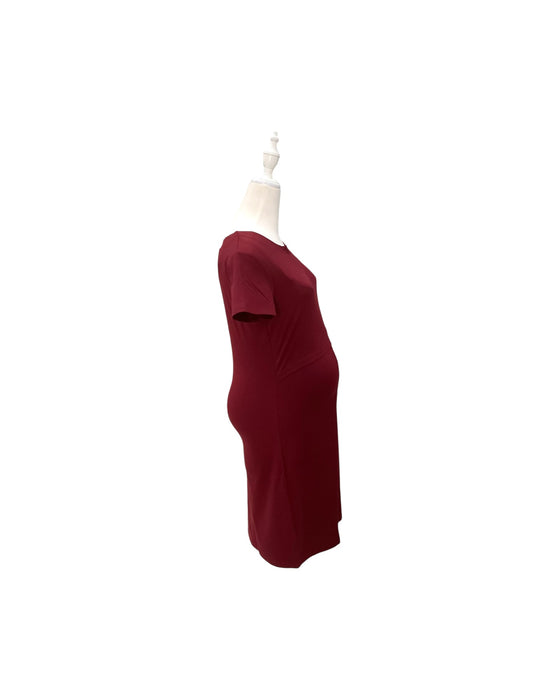 A Burgundy Short Sleeve Dresses from Jump Eat Cry in size Maternity-S for maternity. (Back View)