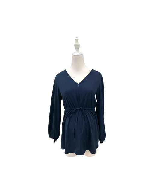 A Navy Long Sleeve Tops from Jump Eat Cry in size Maternity-S for maternity. (Front View)
