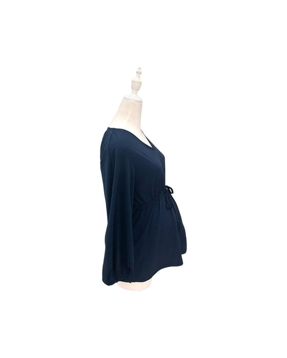 A Navy Long Sleeve Tops from Jump Eat Cry in size Maternity-S for maternity. (Back View)