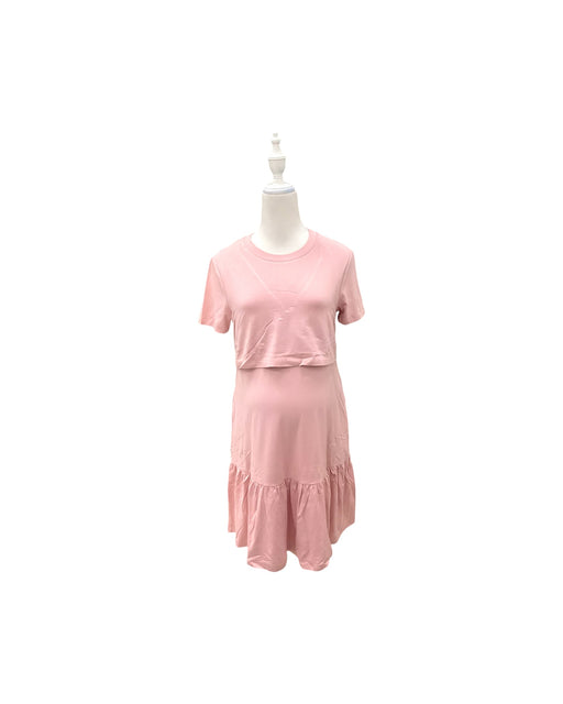 A Pink Short Sleeve Dresses from Jump Eat Cry in size Maternity-S for maternity. (Front View)