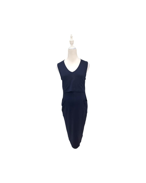 A Navy Sleeveless Dresses from Jump Eat Cry in size Maternity-S for maternity. (Front View)