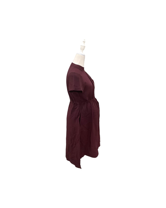 A Burgundy Short Sleeve Dresses from Mothercot in size Maternity-S for maternity. (Back View)