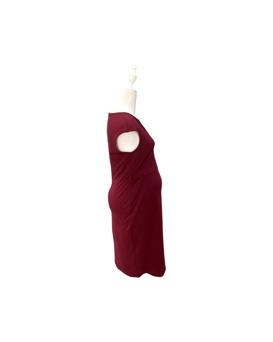A Burgundy Sleeveless Dresses from Mothercot in size Maternity-S for maternity. (Back View)