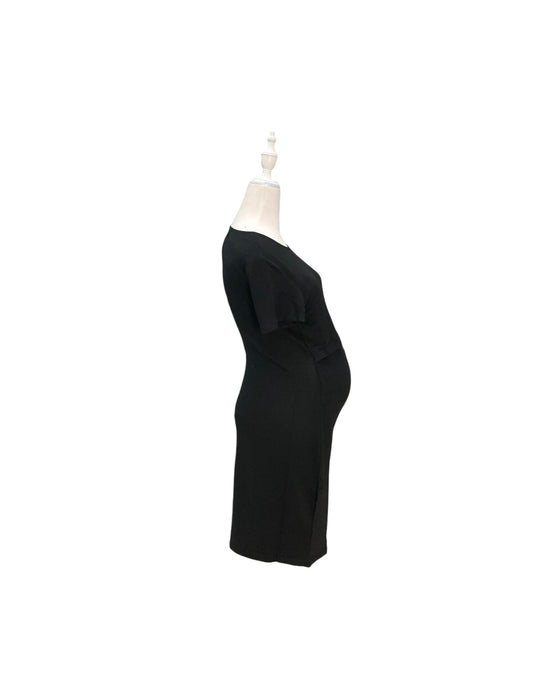 A Black Short Sleeve Dresses from Mothercot in size Maternity-S for maternity. (Back View)