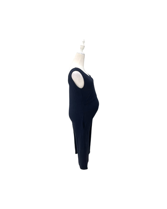 A Navy Sleeveless Jumpsuits from Mothercot in size Maternity-S for maternity. (Back View)