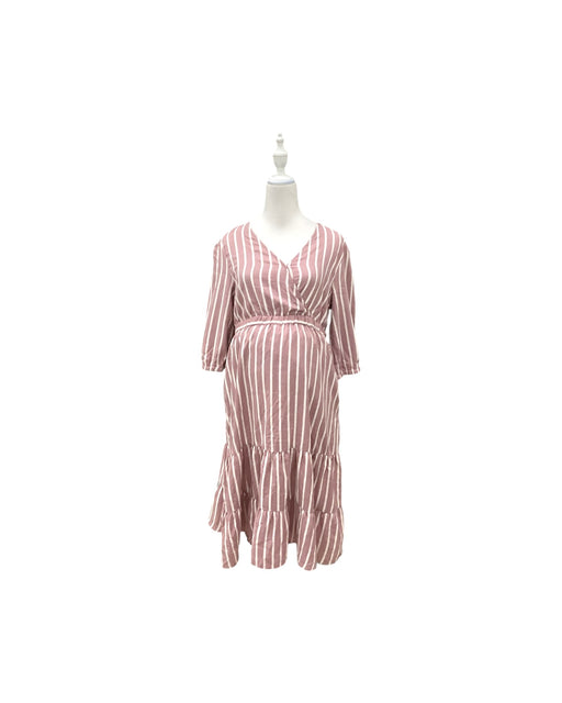 A Pink Short Sleeve Dresses from Mothercot in size Maternity-S for maternity. (Front View)