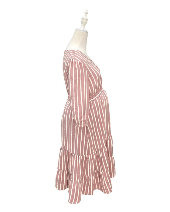 A Pink Short Sleeve Dresses from Mothercot in size Maternity-S for maternity. (Back View)