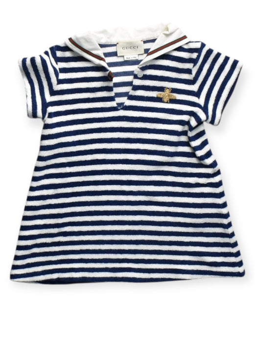 A Blue Short Sleeve Dresses from Gucci in size 12-18M for girl. (Front View)