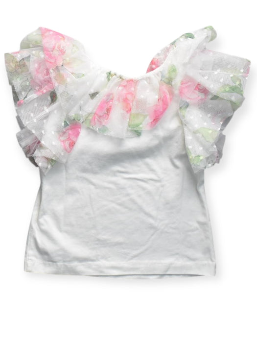A White Short Sleeve Tops from Monnalisa in size 5T for girl. (Back View)