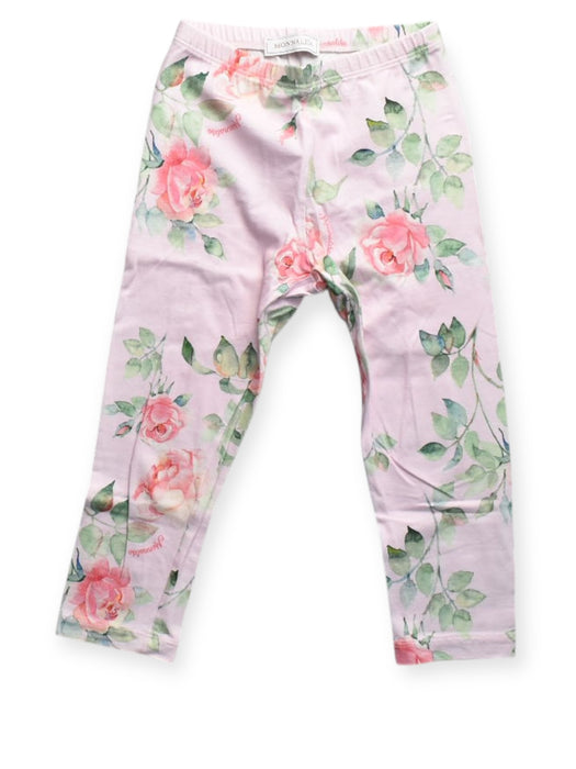 A Pink Leggings from Monnalisa in size 6T for girl. (Front View)