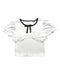 A White Short Sleeve Tops from Mezzo Piano in size 5T for girl. (Front View)