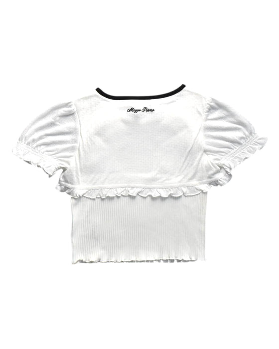A White Short Sleeve Tops from Mezzo Piano in size 5T for girl. (Back View)