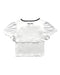 A White Short Sleeve Tops from Mezzo Piano in size 5T for girl. (Back View)