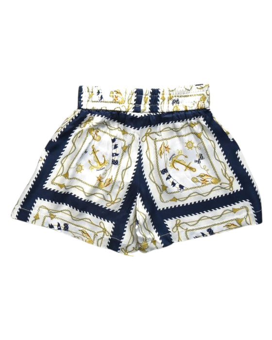 A Navy Shorts from Monnalisa in size 4T for girl. (Back View)