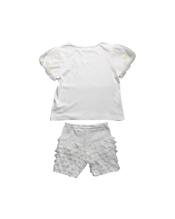 A White Shorts Sets from Mezzo Piano in size 7Y for girl. (Back View)