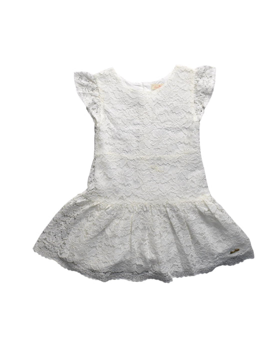 A White Sleeveless Dresses from bloomB in size 5T for girl. (Front View)