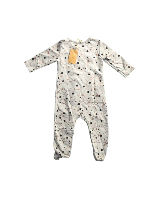 A White Onesies from Elly in size 3-6M for neutral. (Back View)