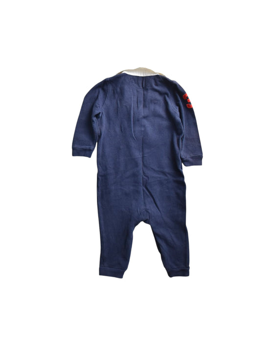 A Navy Long Sleeve Rompers from Ralph Lauren in size 6-12M for boy. (Back View)