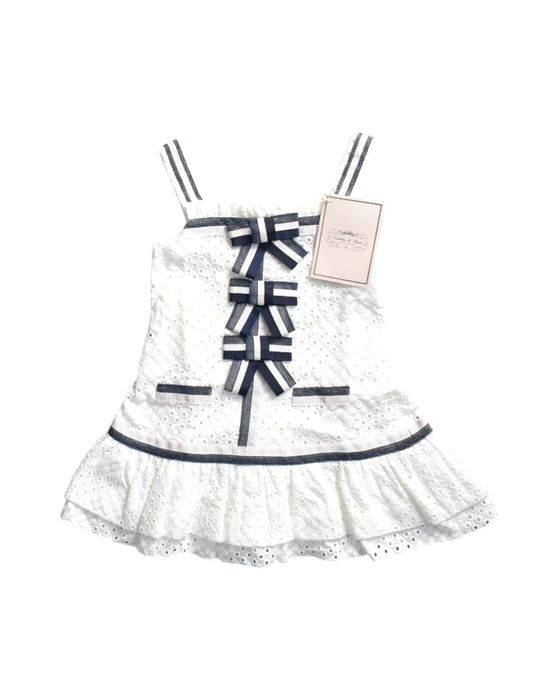 A White Sleeveless Dresses from Nicholas & Bears in size 6-12M for girl. (Front View)