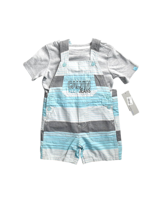 A Grey Short Sleeve Rompers from Calvin Klein in size 6-12M for boy. (Back View)